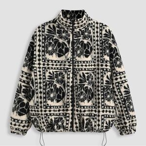 Cider PRINTED FLEECE ZIP FRONT JACKET CURVE & PLUS CR-1-3 0XL MSRP $63